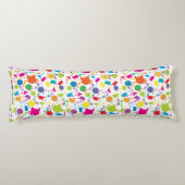 Patroon met gekleurde keukenspullen lichaamskussen (Achterkant)