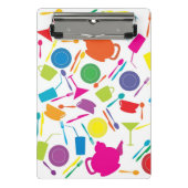 Patroon met gekleurde keukenspullen mini klembord (Voorkant)