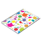 Patroon met gekleurde keukenspullen notitieboek (Linkerzijde)