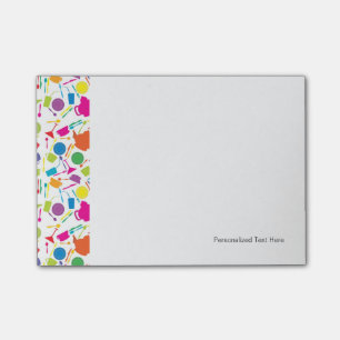 Patroon met gekleurde keukenspullen post-it® notes