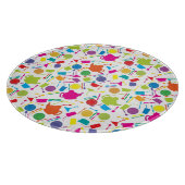 Patroon met gekleurde keukenspullen snijplank (Hoek)