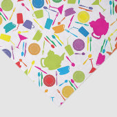 Patroon met gekleurde keukenspullen tissuepapier (Detail)
