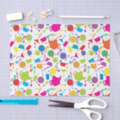 Patroon met gekleurde keukenspullen tissuepapier (Craft)