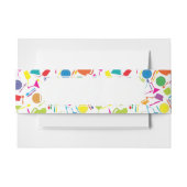 Patroon met gekleurde keukenspullen uitnodigingen wikkel (Voorkant Voorbeeld)