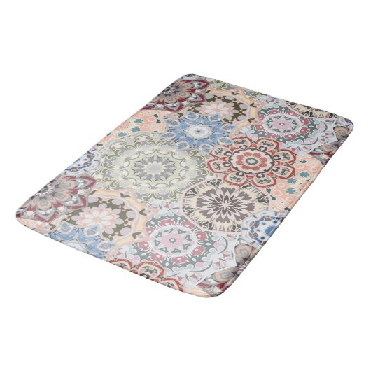 Patroon met gekleurde mandala badmat (Gekanteld)