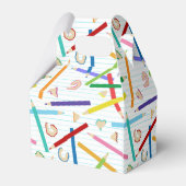 Patroon met gekleurde pennen bedankdoosjes (Achterkant)