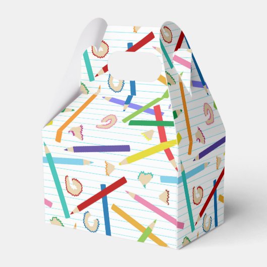 Patroon met gekleurde pennen bedankdoosjes (Achterkant)