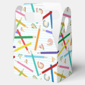 Patroon met gekleurde pennen bedankdoosjes (Geopend)