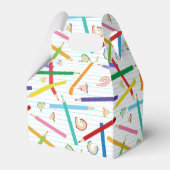 Patroon met gekleurde pennen bedankdoosjes (Voorkant Zijde)