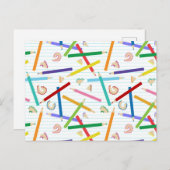 Patroon met gekleurde pennen briefkaart (Voorkant / Achterkant)