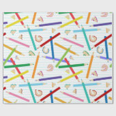Patroon met gekleurde pennen cadeaupapier (Vlak)