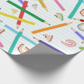 Patroon met gekleurde pennen cadeaupapier (Hoek)