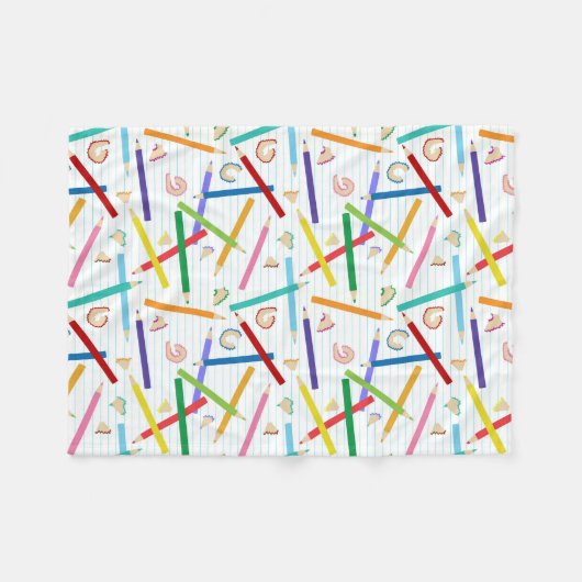 Patroon met gekleurde pennen fleece deken (Voorkant (Horizontaal))