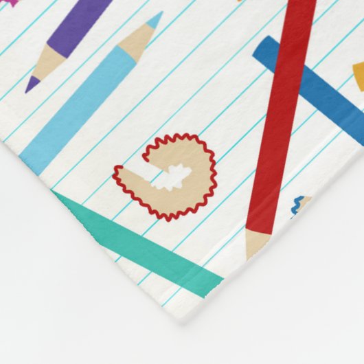 Patroon met gekleurde pennen fleece deken (Hoek)