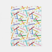 Patroon met gekleurde pennen fleece deken (Voorkant)