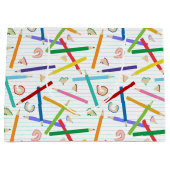 Patroon met gekleurde pennen groot cadeauzakje (Voorkant)