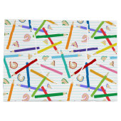 Patroon met gekleurde pennen groot cadeauzakje (Achterkant)