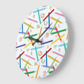 Patroon met gekleurde pennen grote klok (Hoek)