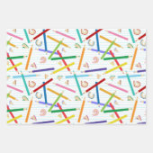 Patroon met gekleurde pennen inpakpapier vel (Voorkant)