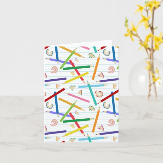 Patroon met gekleurde pennen kaart (Gele Bloem)