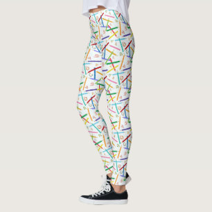 Patroon met gekleurde pennen leggings