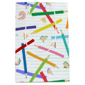 Patroon met gekleurde pennen medium cadeauzakje (Voorkant)