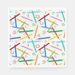 Patroon met gekleurde pennen servet