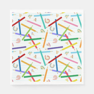 Patroon met gekleurde pennen servet