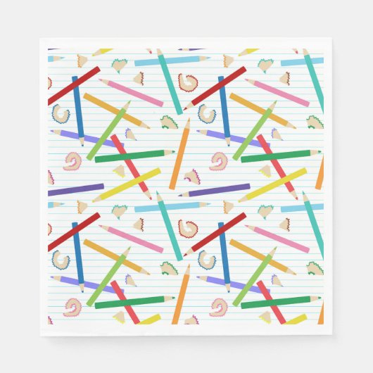Patroon met gekleurde pennen servet (Voorkant)