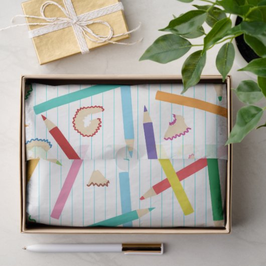 Patroon met gekleurde pennen tissuepapier (Geschenk)