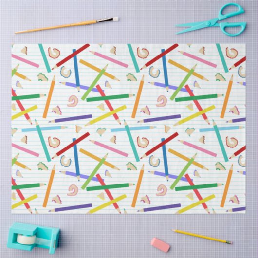 Patroon met gekleurde pennen tissuepapier (Craft)