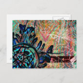 Patroon met gekleurde tribale ventilator Boho Sout Briefkaart (Voorkant / Achterkant)