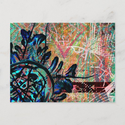 Patroon met gekleurde tribale ventilator Boho Sout Briefkaart (Voorkant)