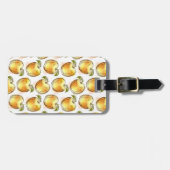 Patroon met gele appel bagagelabel (Voorkant horizontaal)
