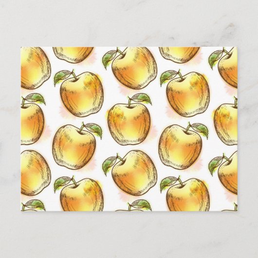 Patroon met gele appel briefkaart (Voorkant)