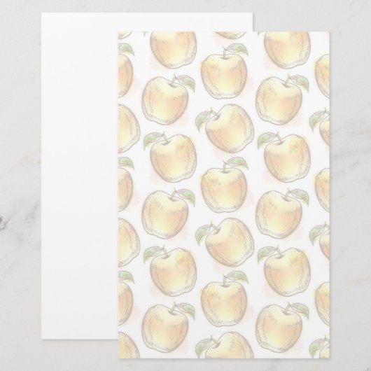 Patroon met gele appel briefpapier (Voorkant / Achterkant)