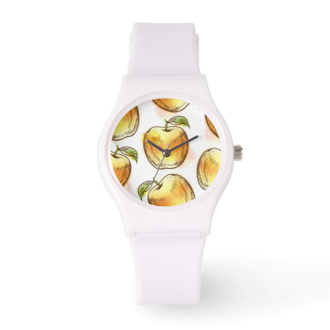 Patroon met gele appel horloge (Voorkant)