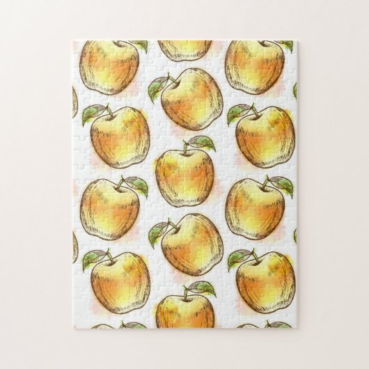 Patroon met gele appel legpuzzel (Verticaal)