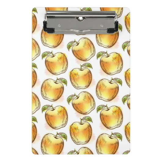 Patroon met gele appel mini klembord (Voorkant)