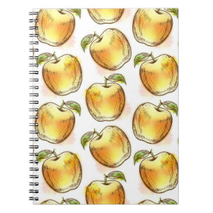 Patroon met gele appel notitieboek