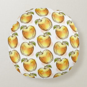 Patroon met gele appel rond kussen