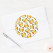 Patroon met gele appel ronde sticker (Envelop)