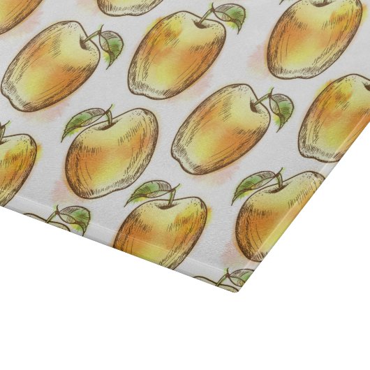 Patroon met gele appel snijplank (Hoek)