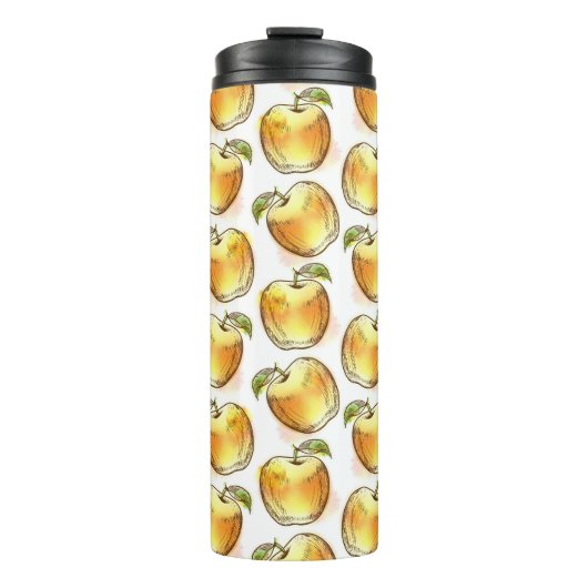 Patroon met gele appel thermosbeker (Voorkant)