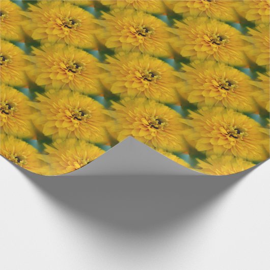 Patroon met gele Daisy Flower Natuur Cadeaupapier (Hoek)