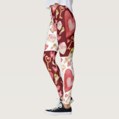 Patroon met gemengde harten en sleutels leggings (Links)