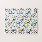 Patroon met gereedschap en illustraties van hardwa legpuzzel (Horizontaal)