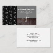 Patroon met gereedschappen voor haarstijlen visitekaartje (Voorkant / Achterkant)