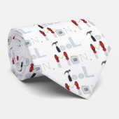 Patroon met gereedschapsgereedschappen op aangepas stropdas (Opgerold)