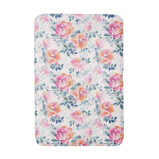 Patroon met geschilde Rozen Badmat (Voorkant Verticaal)